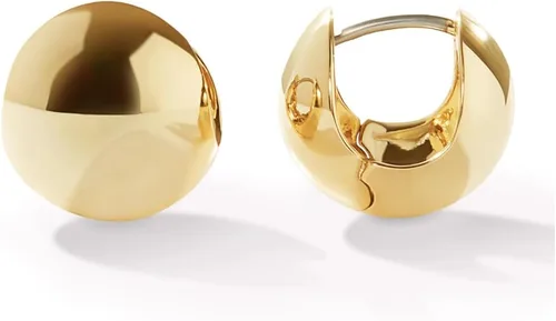 Vista 85 de Aretes de aro gruesos de oro para mujer, chapados en oro de 14 quilates, aretes de aro triple, hipoalergénicos, a la moda, aretes de aro gruesos