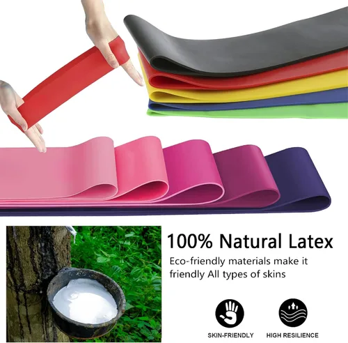 Vista 4 de Bandas de resistencia para entrenamiento, bandas de ejercicio de látex, bandas elásticas para ejercicio con guía de entrenamiento y bolsa