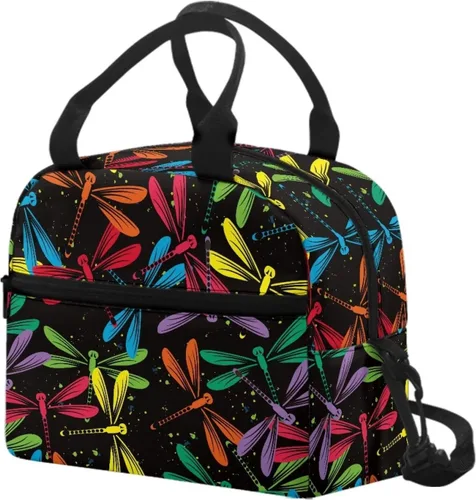 Vista 13 de Bolsas de almuerzo aisladas con diseño de cactus verdes para mujer, reutilizable, a prueba de fugas, con correa de hombro ajustable, portátil