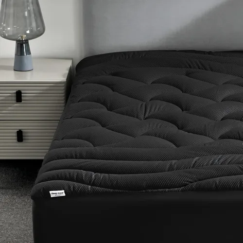 Vista 12 de SLEEP ZONE - Cubrecolchón refrescante, funda de colchón fresca, protector acolchado con zonas, transpirable y lavable, bolsillo profundo de 8-21
