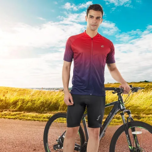 Vista 7 de ROTTO Pantalones cortos de ciclismo para hombre con acolchado de gel