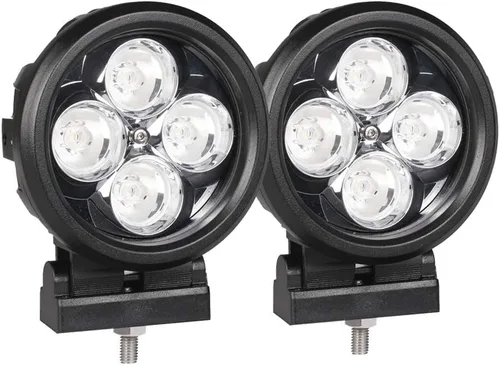 Vista 11 de Lightronic Luces de trabajo LED redondas todoterreno de 4 pulgadas, haz de inundación blanco frío de 6000 K, carcasa de aluminio resistente