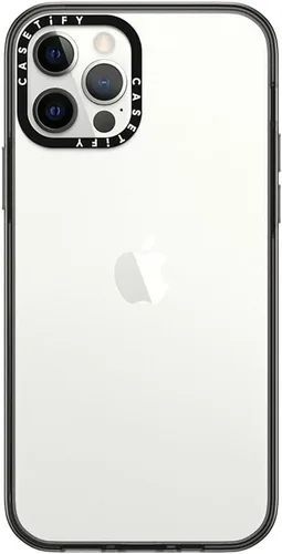 Vista 9 de CASETiFY Funda compacta para iPhone 12 [2 veces probada contra caídas de grado militar / protección contra caídas de 4 pies] - Negro transparente