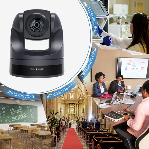 Vista 7 de Cámara PTZ 4K 20X, HDMI USB cámara de videoconferencia Webcam transmisión en vivo para adoración de iglesia/eventos servicios/educación, funciona
