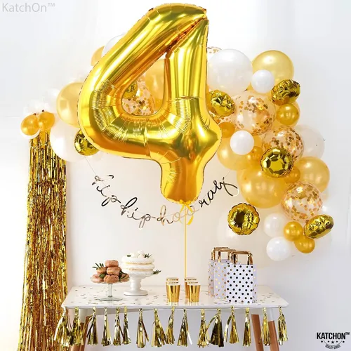 Vista 1088 de KatchOn Globo negro del número 1 de 40 pulgadas, globo de feliz cumpleaños Large Mylar Number One Balloon for 1st Birthday Decorations, Foil
