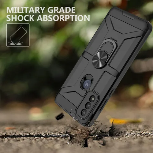 Vista 8 de Jeylly Funda para Moto G Pure con [Paquete de 2] Protector de Pantalla HD, [Grado Militar] Soporte de Anillo Resistente de Servicio Pesado Defensor