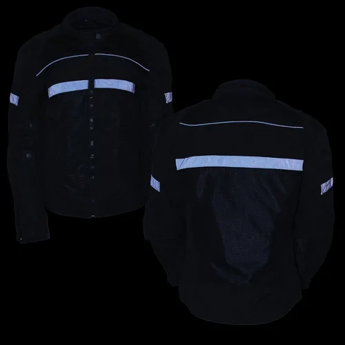 Vista 6 de Milwaukee Leather MPL2775 - Chaqueta de carreras de tela y malla blindada negra para mujer