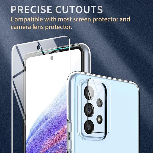 Vista 6 de Funda transparente para Samsung Galaxy A53. Funda protectora de silicona TPU de plástico transparente para Samsung A53 [resistente a los arañazos]
