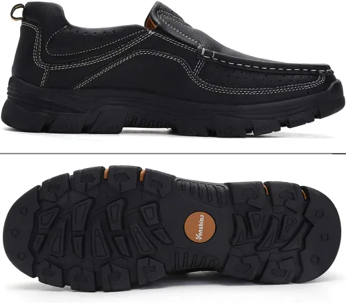 Vista 3 de Venshine Mocasines casuales para hombre, zapatos de cuero para caminar