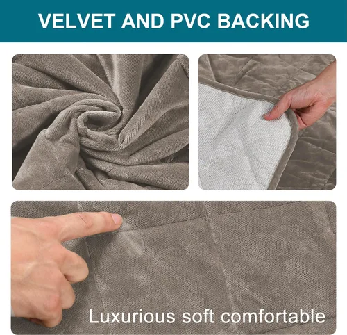 Vista 3 de Turquoize Fundas de terciopelo para reposabrazos para sillas y sofás, fundas para brazos reclinables con bolsillo lateral, protector antideslizante