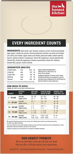 Vista 2 de The Honest Kitchen Human Grade Wholemade™ Alimento Deshidratado para Perros de Grano Integral - Comida Completa y Equilibrada o Complemento - Carne