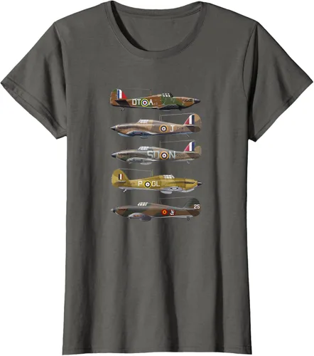 Vista 5 de Hawker Hurricane is a British WW2 camiseta de aviones de combate Negro