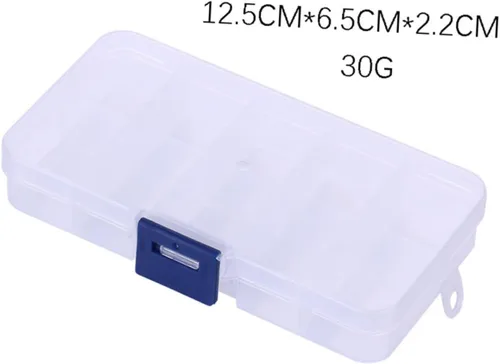 Vista 7 de EXCEART 5PCS 10 Caja de joyería transparente Contenedor de almacenamiento de joyas Recipiente de cuentas ajustables Contenedor de joyería