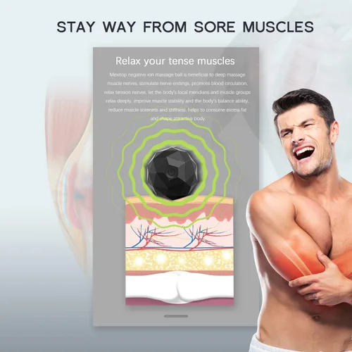 Vista 8 de Bola de Masaje Vibradora Eléctrica, Rodillo de Masaje de 2 Velocidades para Fitness, Yoga, Pilates y Terapia Física para Combatir los Músculos