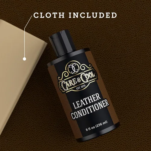 Vista 3 de Care & Cool Acondicionador y suavizante de cuero definitivo con paño de alta tecnología. Restaura, pule y rejuvenece tus zapatos, botas, chaquetas