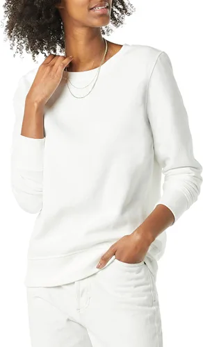 Vista 27 de Amazon Essentials Sudadera de forro polar con cuello redondo y manga larga para mujer Rayas horizontales blanco marino