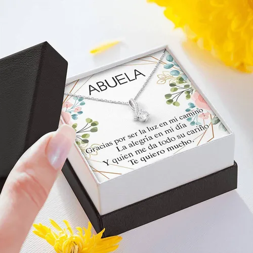 Vista 6 de Collar con tarjeta de mensaje joyería hecha a mano regalos de Navidad - Collar Regalo Para Abuela Joyería Para Abuela Regalo Para Día de la Madre