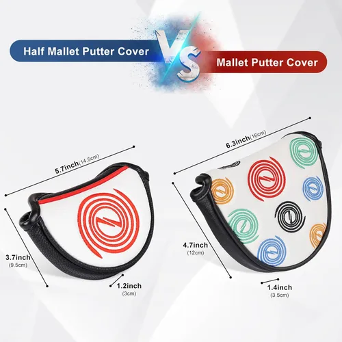 Vista 4 de Cubiertas para Cabeza de Palo de Golf Fundas para Putter Cubierta de Putter Mallet Cubierta de Putter Blade para Odyssey White Hot Pro Heel-Shaft