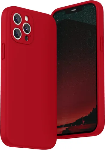 Vista 11 de SURPHY Funda diseñada para iPhone 12 Pro Max con protección para cámara, funda de silicona líquida con forro de microfibra, color negro