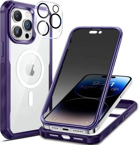 Vista 15 de seacosmo para iPhone Air Funda, Carcasa Completa con Protector de Privacidad de Vidrio Templado 9H Integrado y Protector de Lente de Cámara