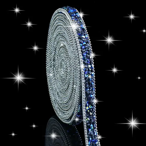 Vista 12 de Dowarm Cinta autoadhesiva de diamantes de imitación plateados, tiras brillantes para manualidades, decoración de bodas, 0.4 pulgadas de ancho