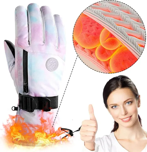Vista 4 de ZJRXM Guantes de esquí para hombres y mujeres guantes de nieve Thinsulate guantes de nieve cálidos para invierno guantes de snowboard para clima frío