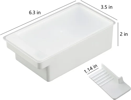 Vista 6 de Mantequillera con tapa, recipiente para mantequilla con cuchillo, platos de mantequilla de sellado de plástico para refrigerador