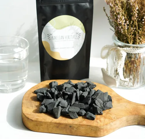 Vista 7 de Karelian Heritage Piedras de shungita crudas para purificación y filtrado de agua, 1 libra, cristal curativo crudo con propiedades antioxidantes