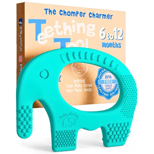 Vista 10 de Juguetes de dentición Baby Elefun para bebés 5X Alivio del dolor Sin retraso 0-6 meses Azul 34-38 Azul