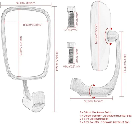 Vista 3 de Para Yamaha XT1200Z Super Tenere XT1200ZE XT660Z XT660X XT660R Espejos laterales cromados universales negros retrovisor 0.394 in 0.315 in Espejos