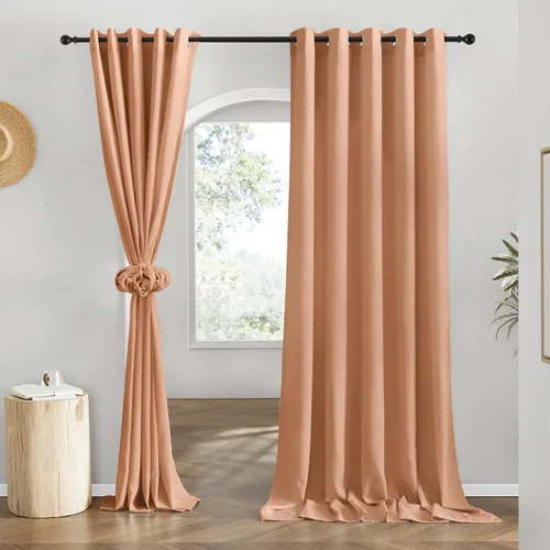 Vista 122 de NICETOWN - Cortinas de lino angora para ventana de cocina sobre el fregadero, con ojales, lino grueso angora, tratamientos cortos para ventanas