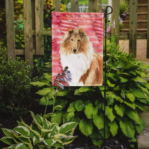 Vista 2 de Caroline's Treasures CK1756GF Bandera de jardín Love a Rough Collie para buzón, bandera decorativa para patio exterior, obras de arte de patio