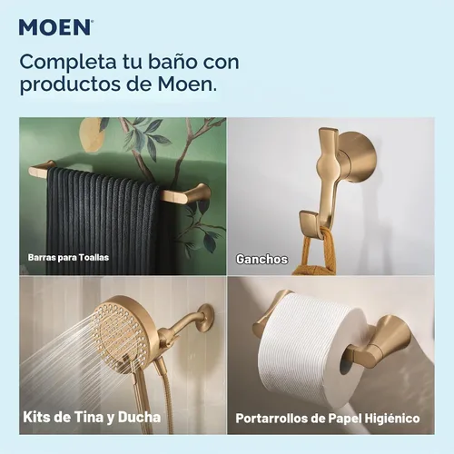 Vista 8 de Moen 84022BZG Ronan - Grifo de baño central de 2 manijas, color dorado Bronce dorado