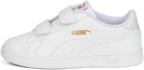 Vista 3 de PUMA - Zapatos preescolares Smash V2 Metallics V, Blanco