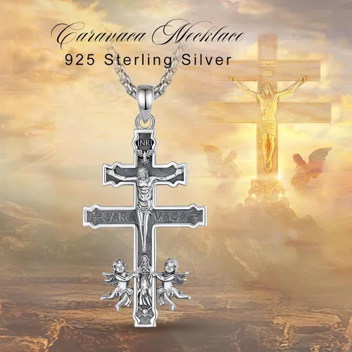 Vista 106 de Vito Collar de plata de ley 925 para mujeres y hombres, San Benito, crucifijo, Caravaca, San Cristóbal, San Judas, medalla patronal, amuleto