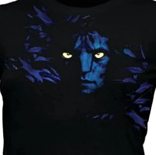 Vista 3 de The Avatar Jake Sully Shadow Face Negro JuniorsLadies T-Shirt Tee