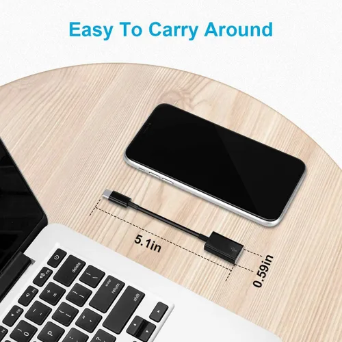 Vista 2 de Adaptador USB C a USB [Paquete de 2], Cable OTG Tipo C Macho a USB A Hembra Adaptador Usb a Usbc-c Compatible con Macbook Pro/Air iPad Pro 2022 2021
