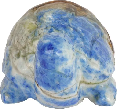 Vista 3 de gemhub Estatua de tortuga de lapislázuli natural tallada a mano aprox. 282.00 quilates, Gema, Lapislázuli natural