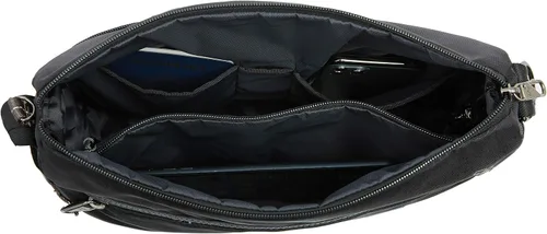 Vista 3 de Travelon Cruzada mediana activa antirrobo, Negro, 12.25 x 11.25 x 3.75, Bandolera mediana activa antirrobo