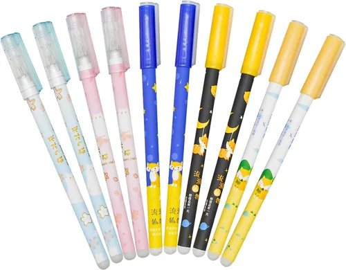 Vista 7 de Maydahui 15 bolígrafos de gel borrables con diseño de zorro, lindos bolígrafos de gel kawaii, gatito, flor de cerezo, gato, bolígrafos de gel