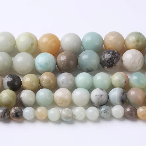 Vista 135 de 100 cuentas de piedra multicolor natural de 0.236 pulgadas (0.236 in), cuentas espaciadoras sueltas redondas para hacer pulseras, collares, aretes