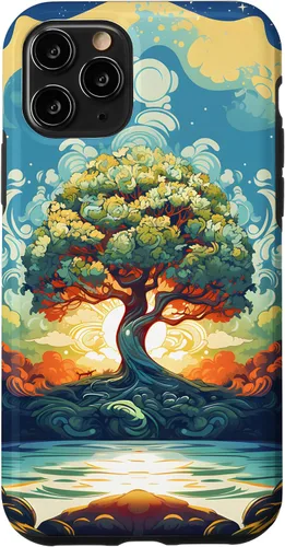 Vista 27 de iPhone 16 Sunrise Spiritual Sun Water Tree of Life Case