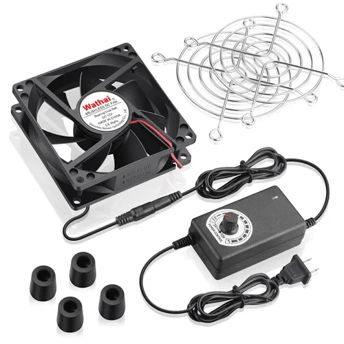 Vista 5 de Wathai Ventilador pequeño de 80 mm para computadora con enchufe de CA, ventilador de 110 V 120 V 220 V 240 V con solución de enfriamiento mejorado