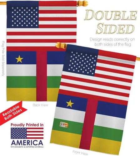 Vista 3 de Central African Republic US Friendship Garden House Flags Set Regional USA American Alliance World Country Particular Area Small Decorative Gift