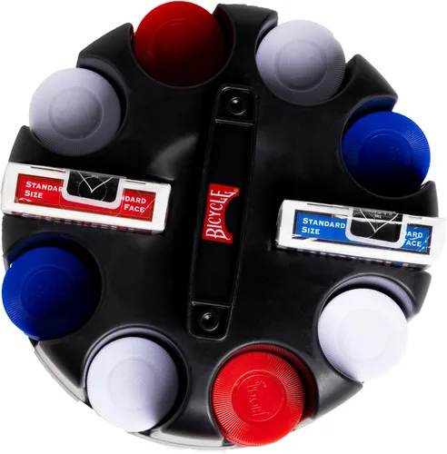 Vista 4 de Bicycle Carousel Poker Texas Hold Em Set, 200 fichas de póquer de 0.07 oz y 2 barajas de cartas Bicycle de Texas, perfecto para Texas Hold Em