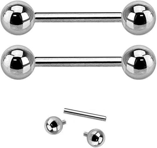 Vista 8 de Pierced Owl - G23 Implant Grade Solid Titanium Internally Threaded Barbells, Sold as a Pair