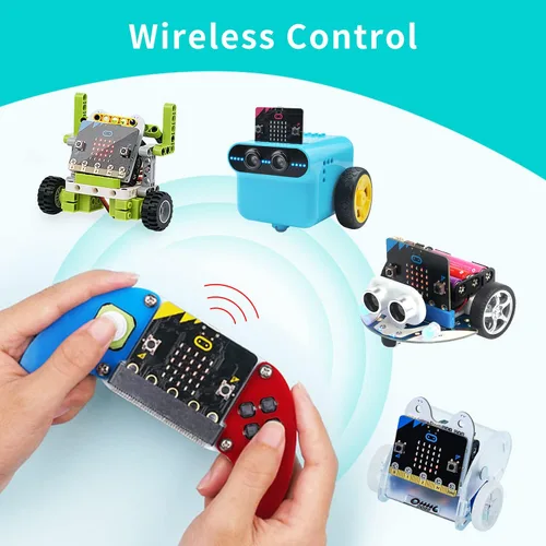 Vista 4 de ELECFREAKS microbit Game Joystick Mango de control inalámbrico por Microbit STEAM Education DIY controlador de programación gráfica (sin microbit)