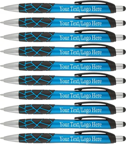 Vista 3 de Bolígrafos capacitivos personalizados con tu logotipo o texto personalizado, paquete de 200 unidades a granel para negocios, fiestas y eventos