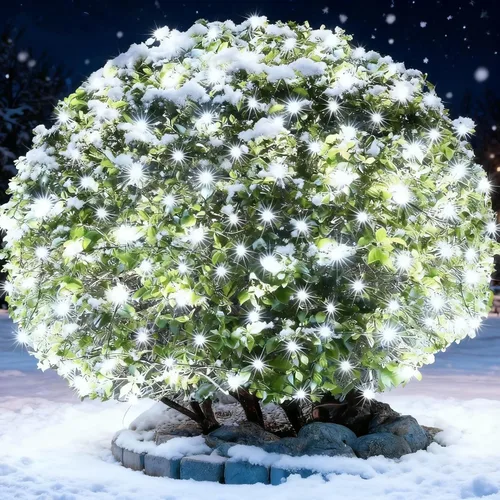 Vista 10 de Meteds 6 pies x 4 pies luces LED de red de Navidad con cable verde, luces de red impermeables certificadas UL conectables para arbustos, árboles