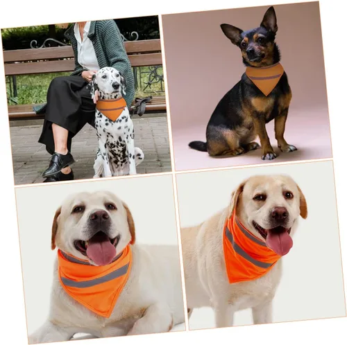 Vista 2 de Toalla triangular para mascotas, babero de seguridad para perro, bufanda reflectante para cachorro, bufanda reflectante para perro, bandana